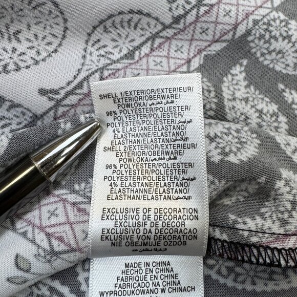 Jones New York Womens 3X Multicolor Paisley Patchwork Tunic Blouse Short Sleeve - Picture 9 of 14